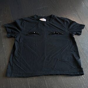 SIMONE ROCHA X H&M APPLIQUED black TSHIRT WITH BEADS SIZE Medium limited